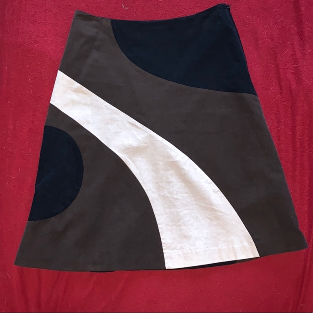 ITW by Claude Brown Patterned Brown Skirt Size 2